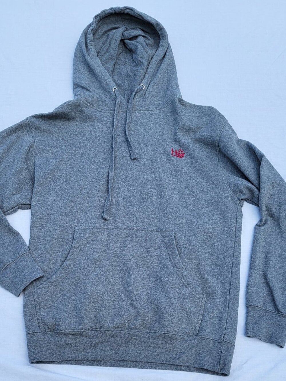 Habitat Skateboards Hoodie Men's Medium Gray Red Logo Streetwear Skater Retro